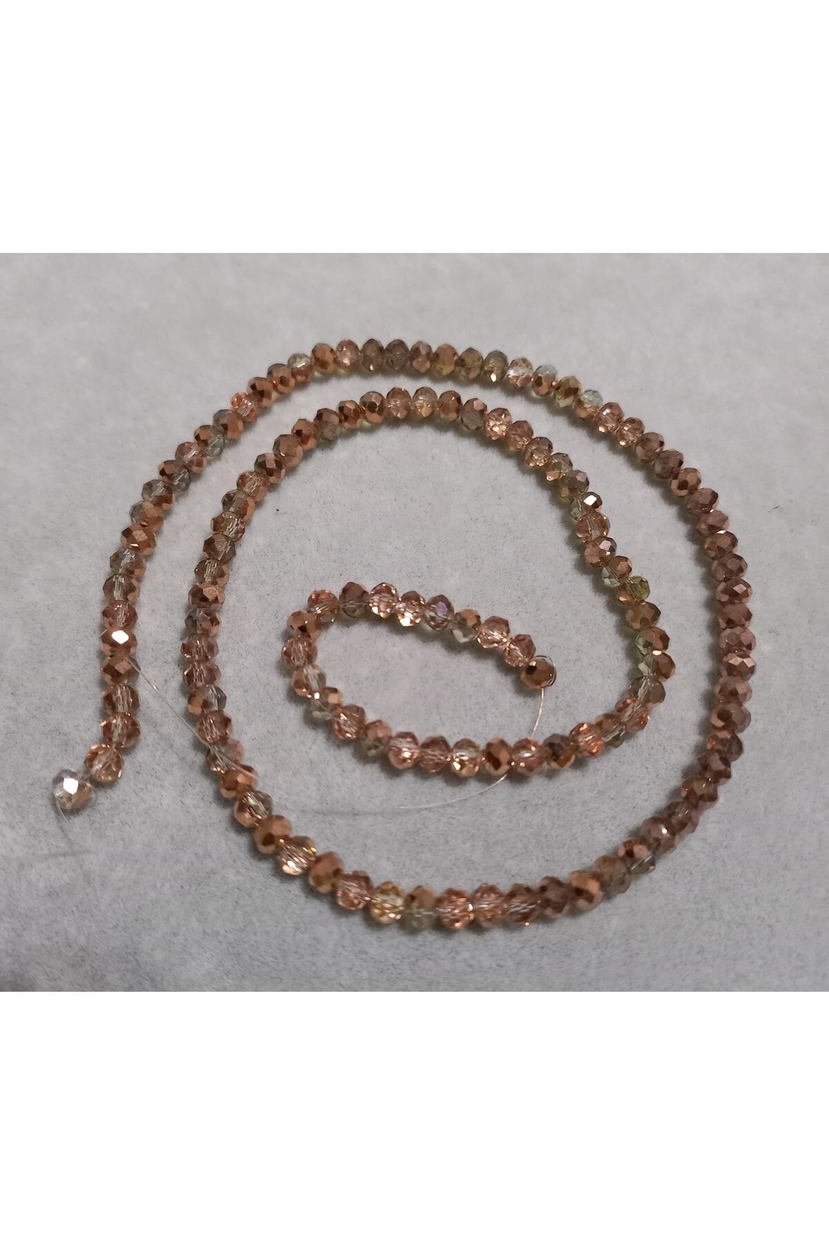 Bakır Rengi Basık Kristal Boncuk 4mm 1dizi No.38