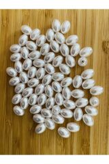 Barok Takı İnci. Arpa modeli. 25gr. Tahmini 70 adet civarında. Beyaz.