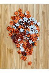 Papatya Işleme Pul. Paket Içi Tahmini 230 Adet. Renk: Turunç.