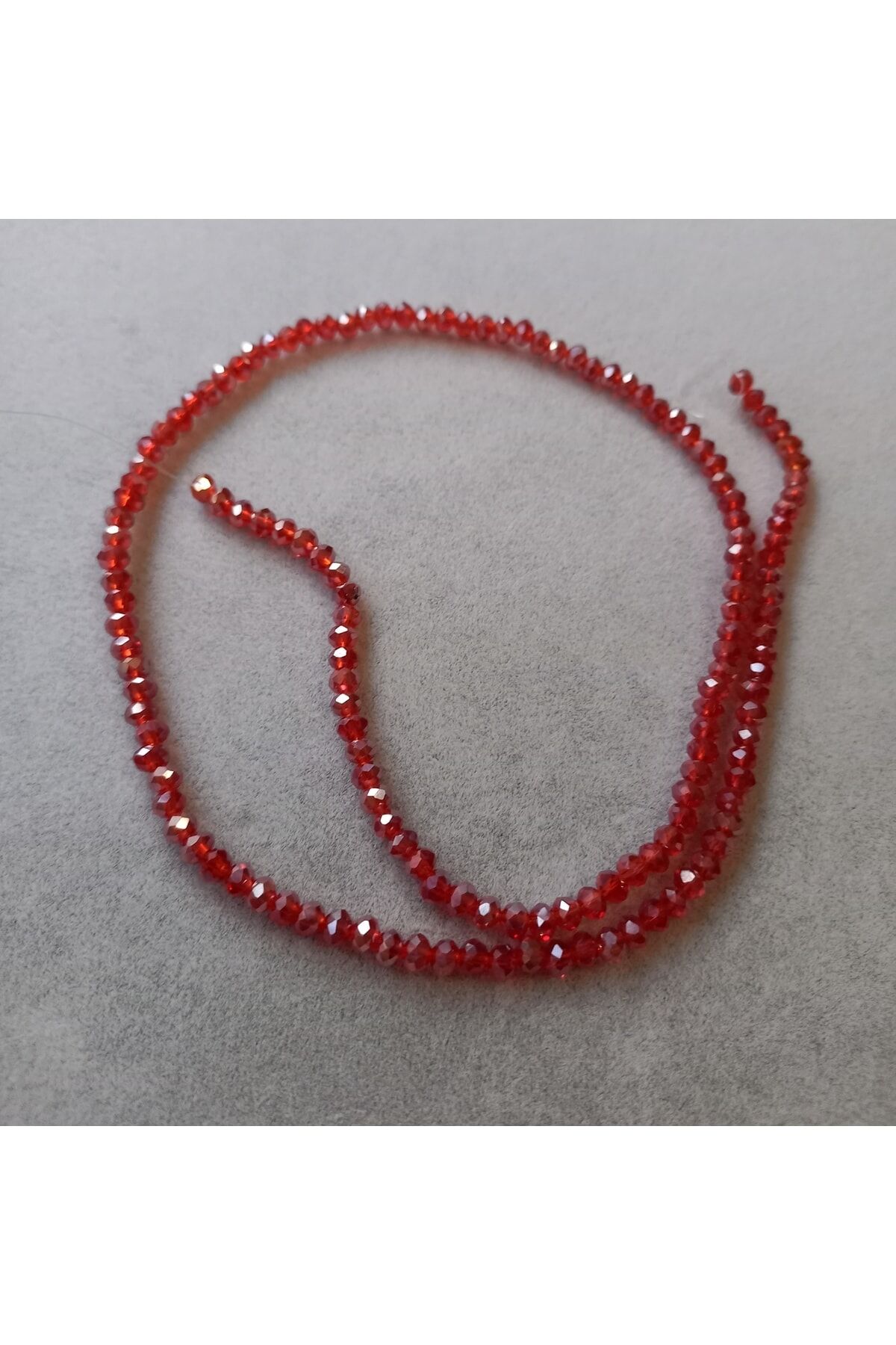 Kırmızı Basık Kristal Boncuk 4mm 1dizi No.17