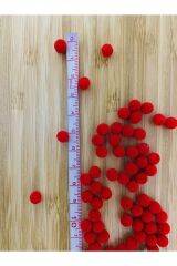 Kırmızı Kadife Boncuk Oya, Abiye, Takı Vb. 25gr. 6mm. Pkt Içi Tahmini Olarak 175-180 Adet.