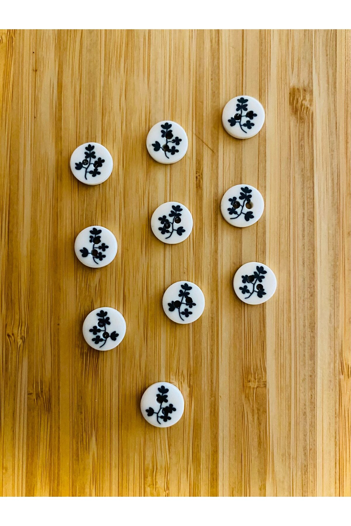 Desenli Yumuşak Düğme 13 mm 10'lu pkt. Renk: Yonca.