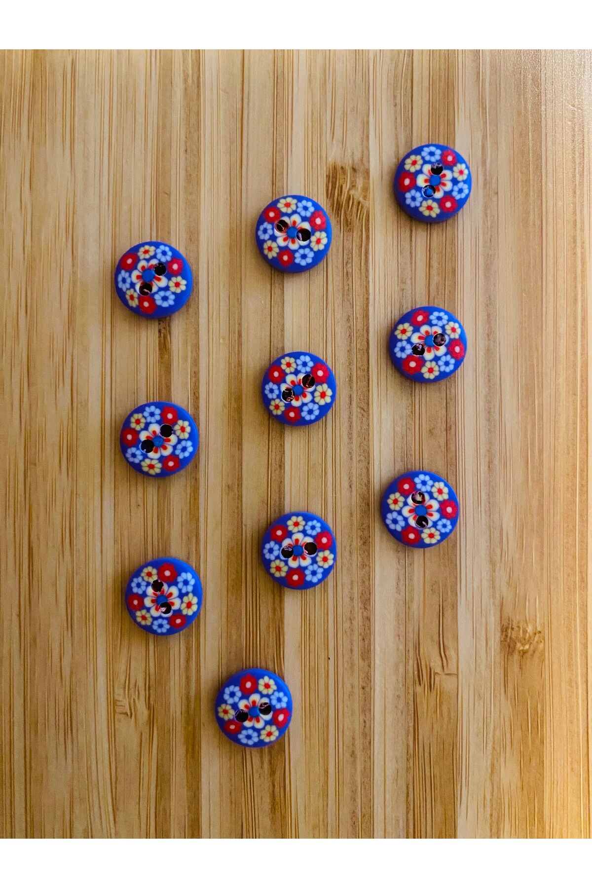 Desenli Yumuşak Düğme 13 Mm 7'li Pkt. Renk: Mor.