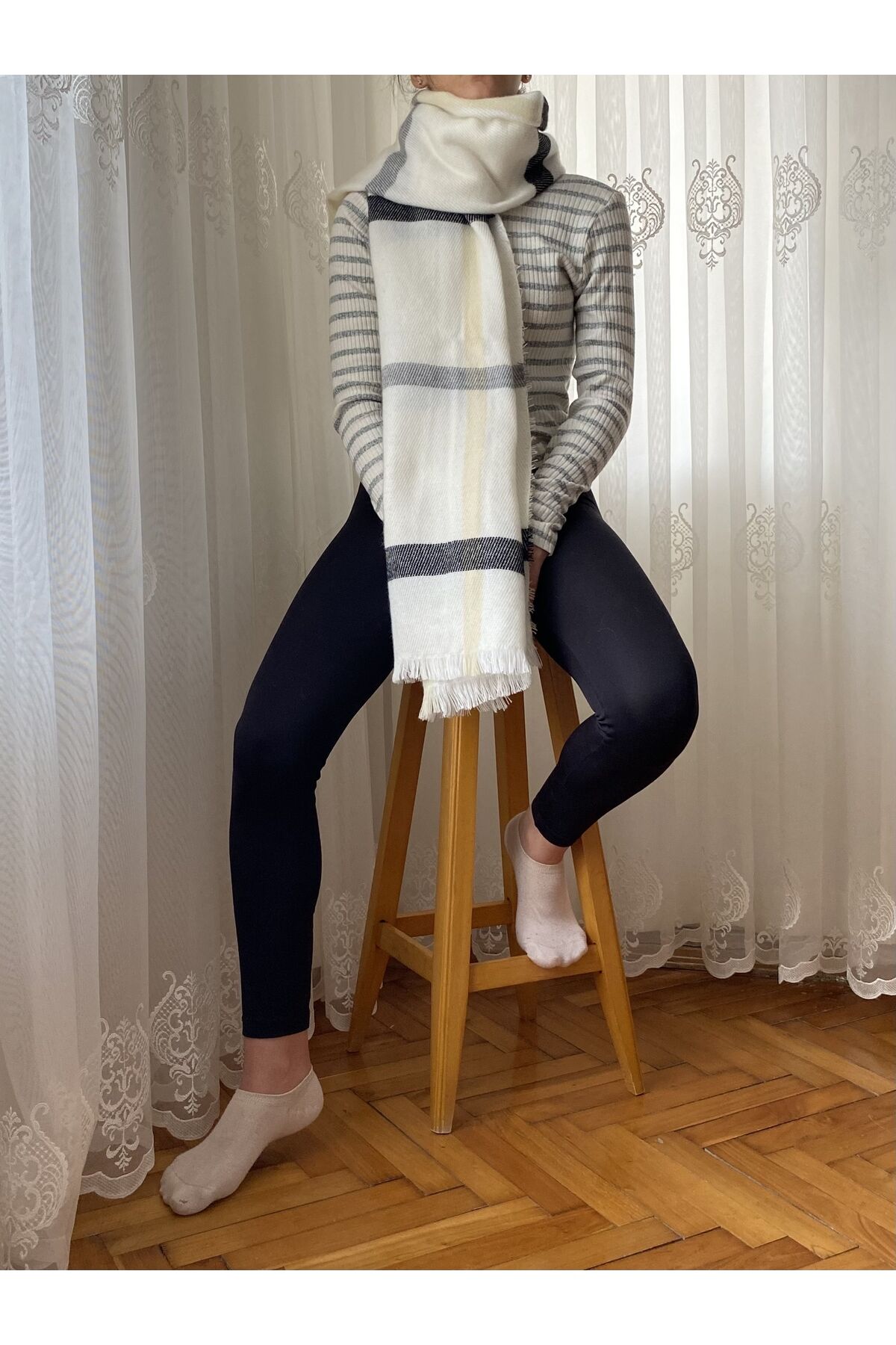 Desenli Yumuşak Şal, Atkı 175x70cm.