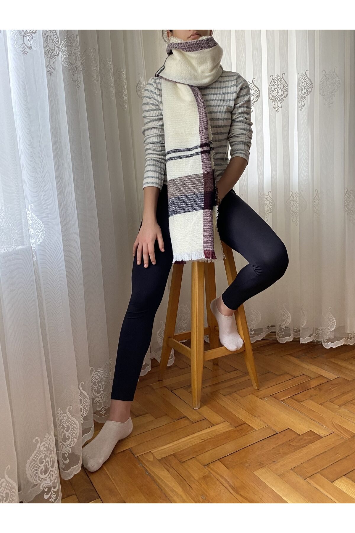 Desenli Yumuşak Şal, Atkı 175x70cm.