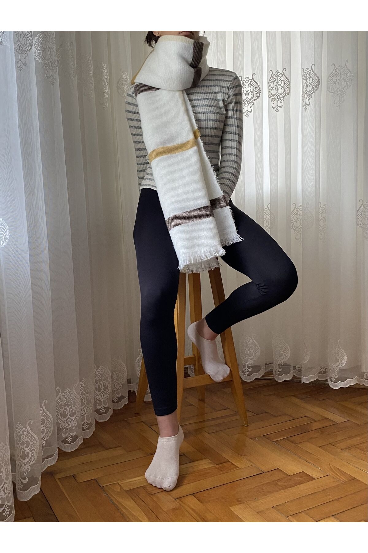 Desenli Yumuşak Şal, Atkı 175x70cm.