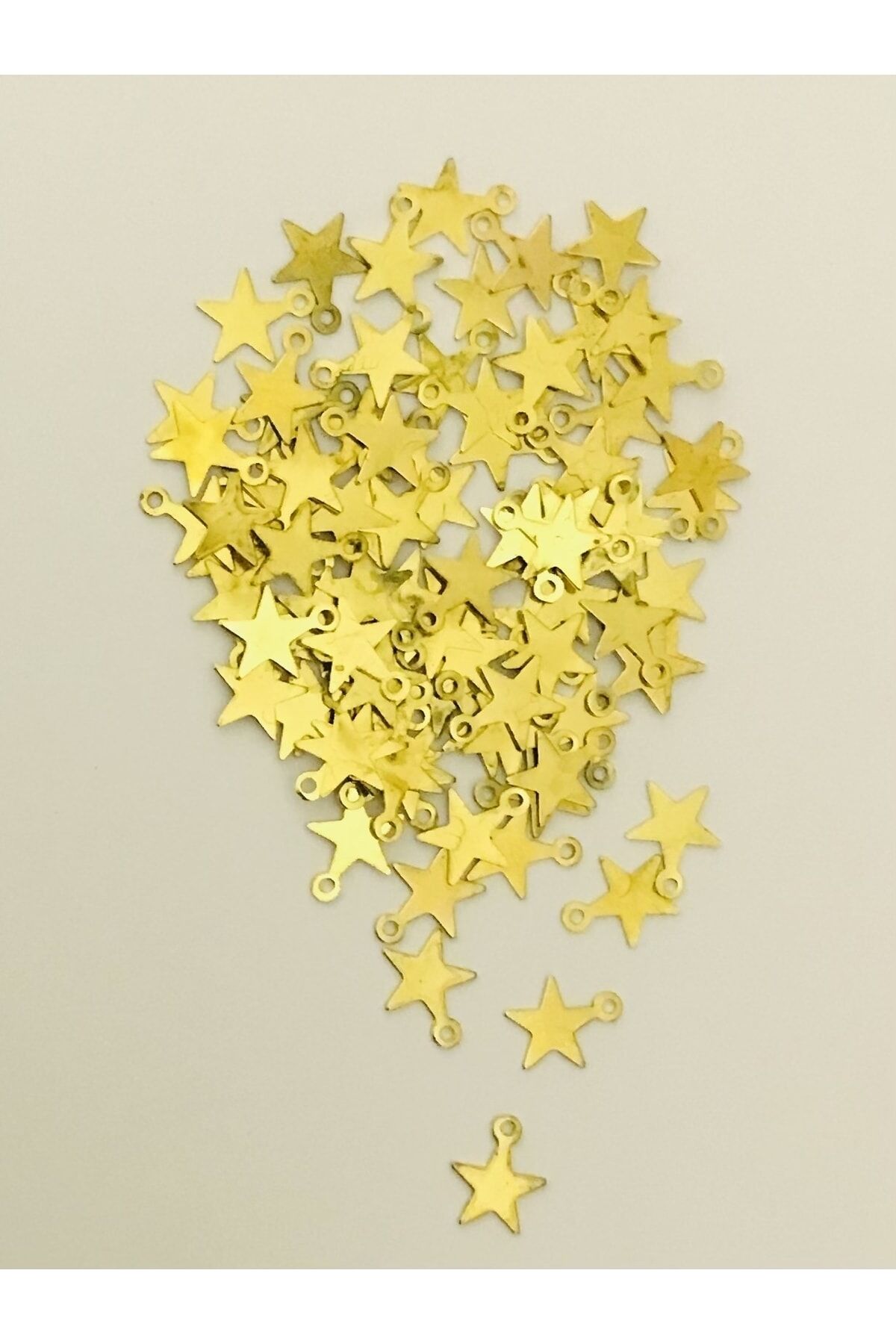 Paslanmaz Metal Oya, Abiye, Halay Mendili, Vb. El Işleme Pul. 9mm 50gram. 530-535 Adet. Sarı