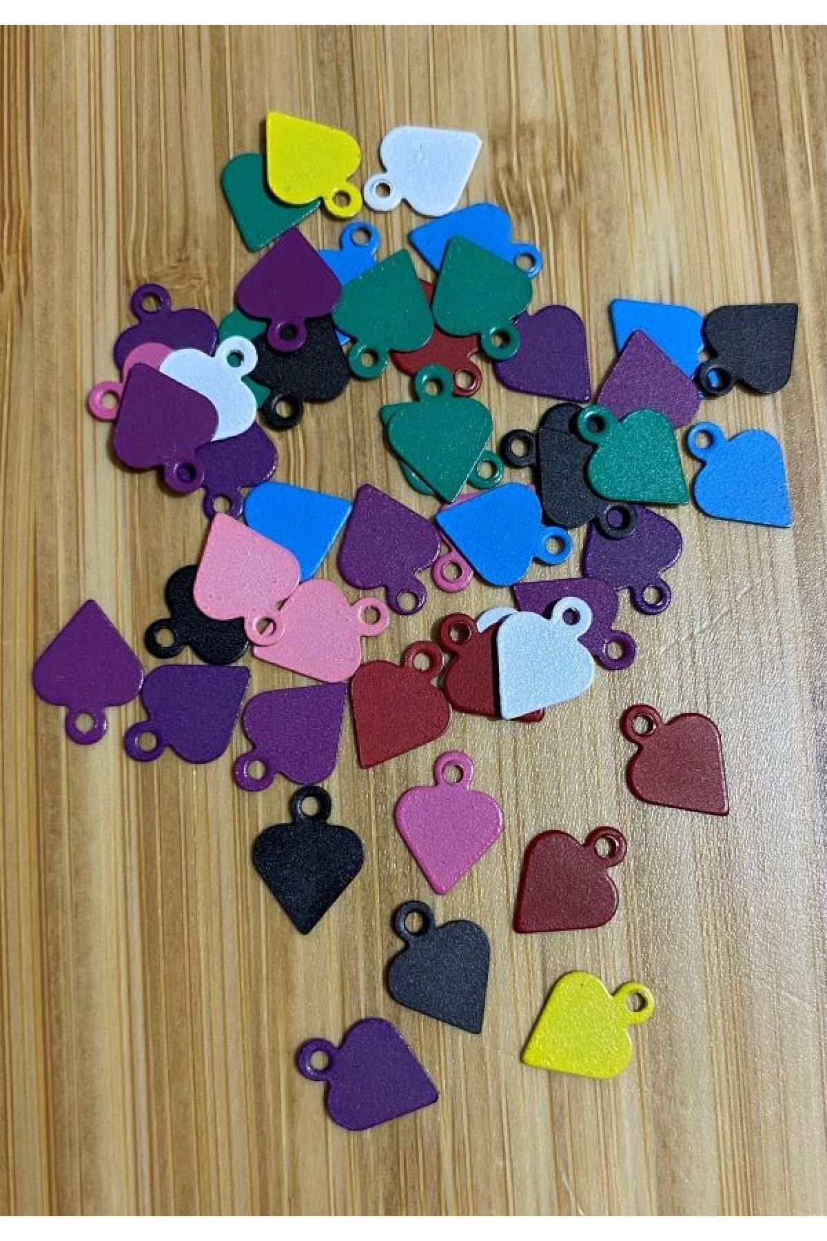 Paslanmaz Metal Yazma Oyalama, Abiye Vb El Işleme Pul. Renkli Kalp. 50gr. 415 Adet.