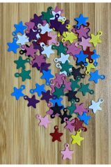 Paslanmaz Metal Yazma Oyalama, Abiye Vb El Işleme Pul. Renkli Yıldız. 50gr. 625 Adet.