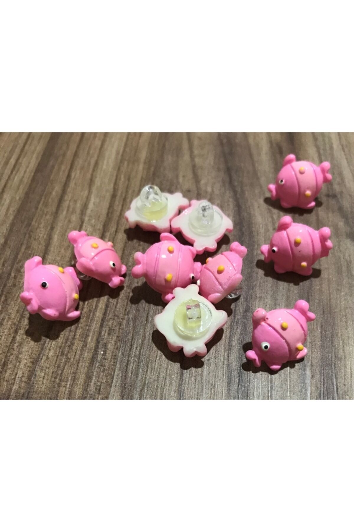 Bebe Balık Düğme 10 Adet. Renk: Pembe.