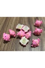 Bebe Balık Düğme 10 Adet. Renk: Pembe.