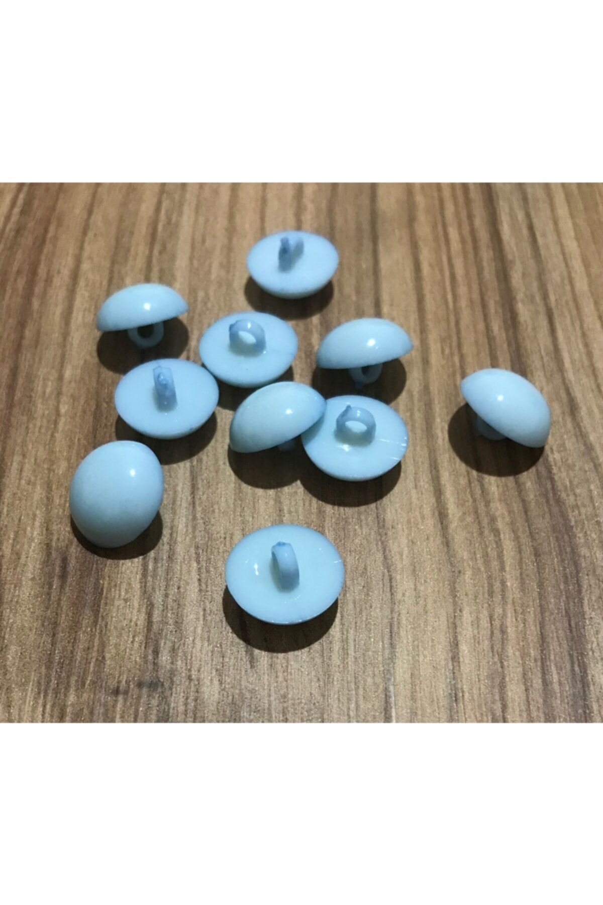 Bebe Büyük Inci Düğme 10 Adet. Mavi. 1.5cm.