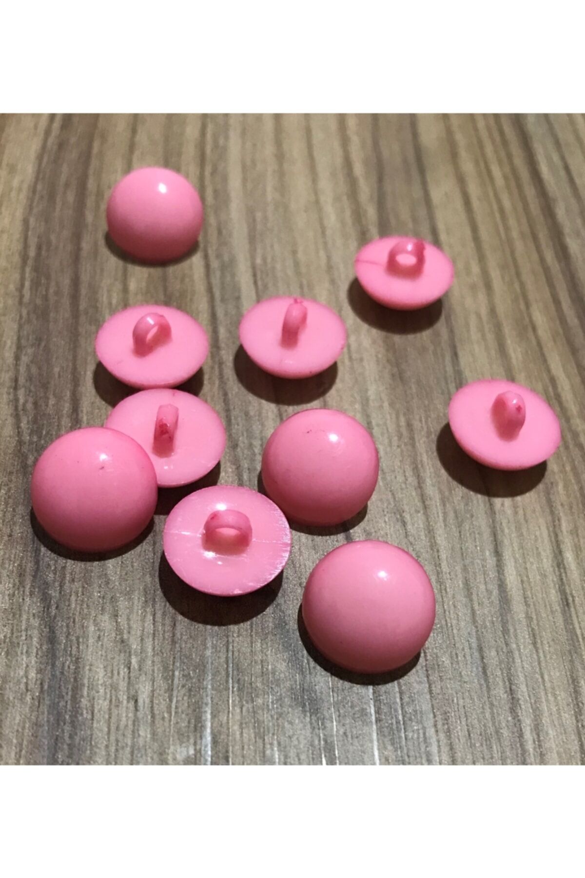 Bebe Büyük Inci Düğme 10 Adet. Renk: Koyu Pembe. 1.5cm (15MM)