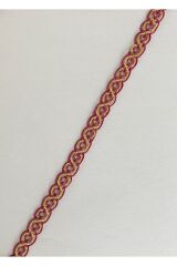 Dikiş Kapatıcı Dekoratif Şerit Sarı Simli. 13mmx4,25metre. Fuşya.