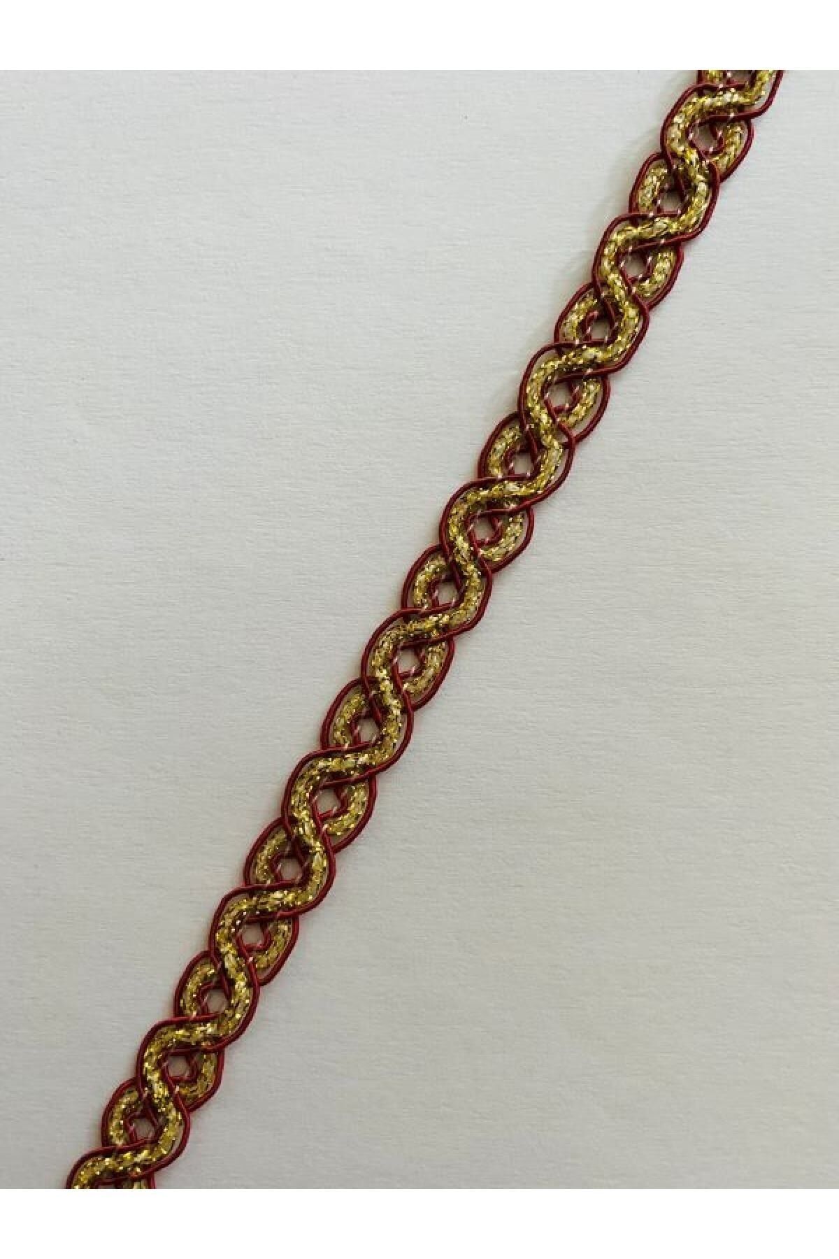 Dikiş Kapatıcı Dekoratif Şerit Sarı Simli. 13mmx5 mt  Kahve