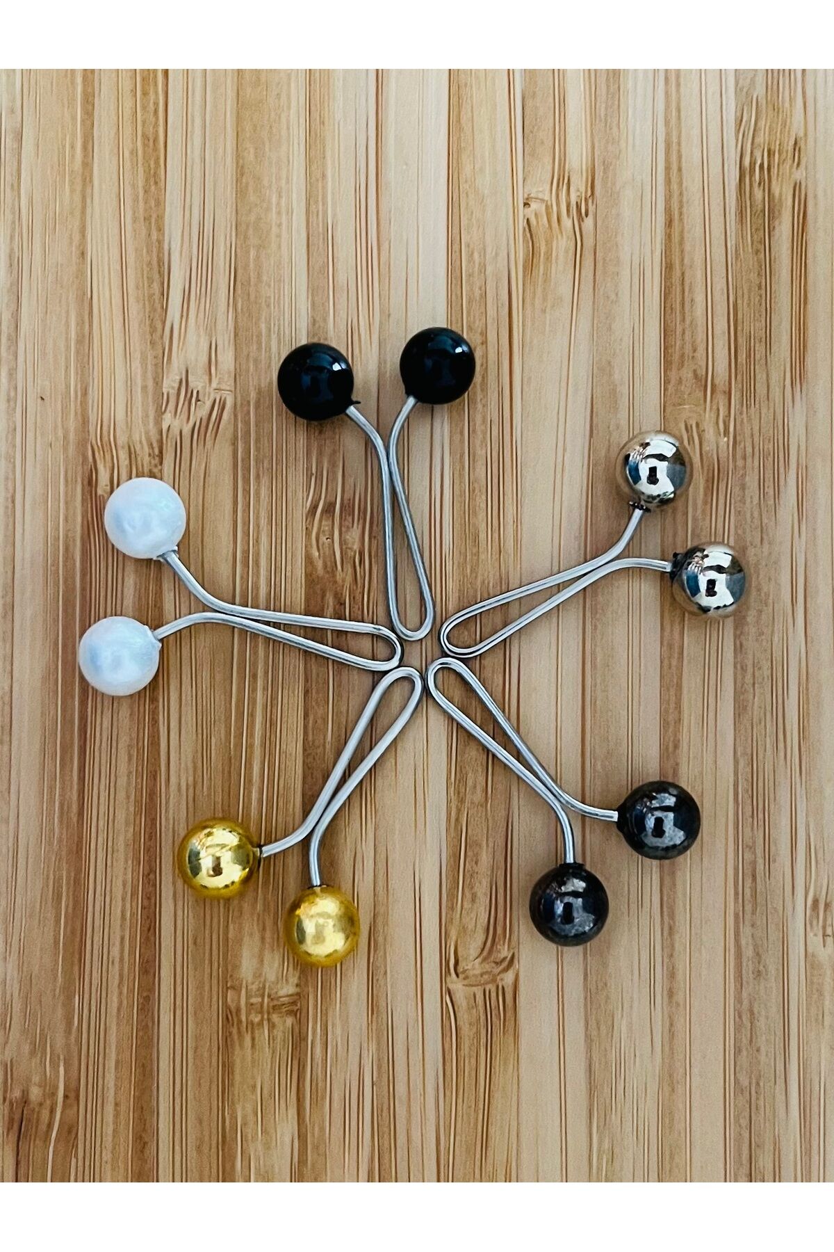 Şal, Eşarp, Yazma Top Başlı Klips (Kanca) 5 Adet Renkli.