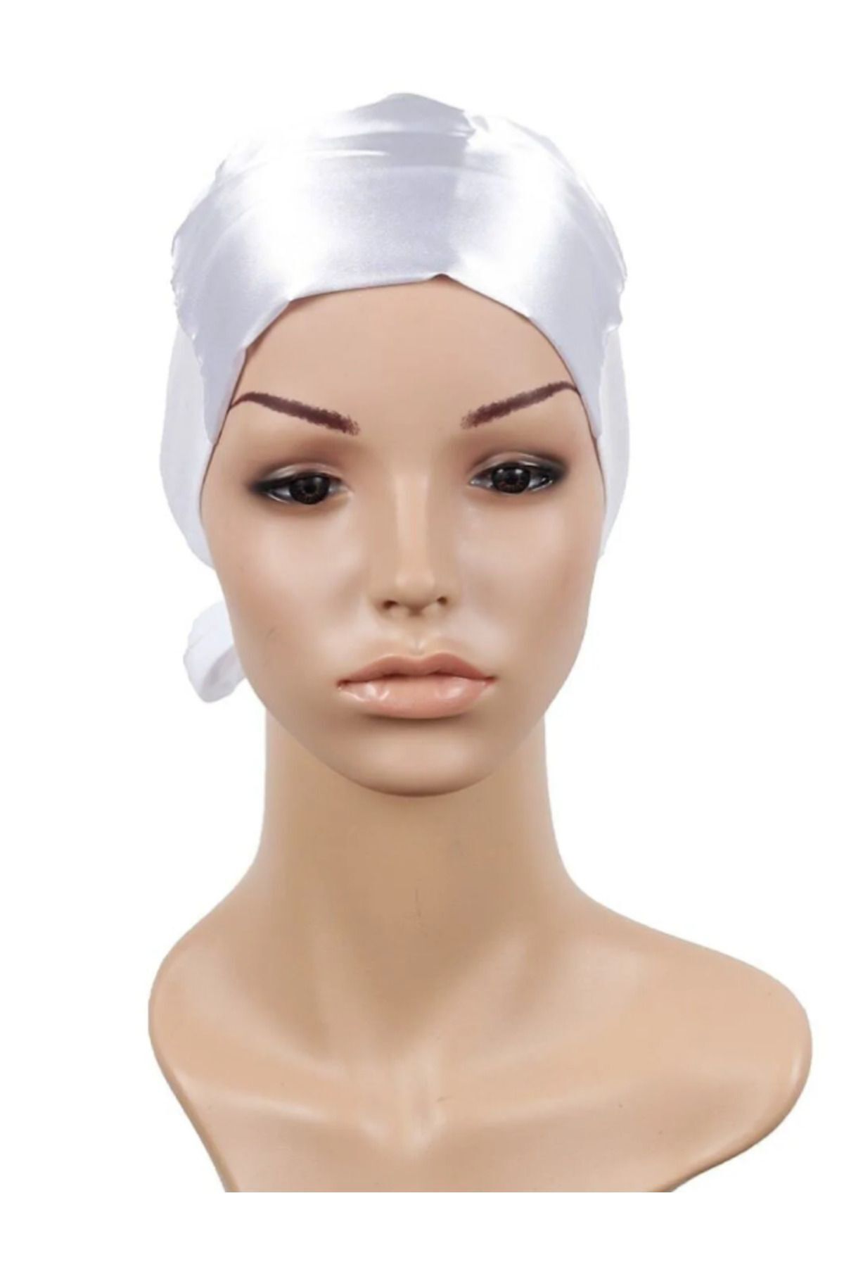 Dikişsiz Saten Bone. Beyaz.