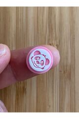 Bebe Hırka, Yelek ve Amigurumi Ayıcık Desen Düğme. 15mm. 5'li Pkt. Renk: Pembe/Beyaz.