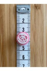 Bebe Hırka, Yelek ve Amigurumi Ayıcık Desen Düğme. 15mm. 5'li Pkt. Renk: Pembe/Beyaz.