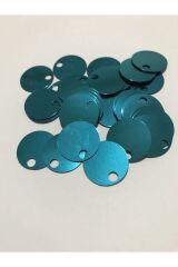 Koyu Turkuaz Rengi Patik, Çanta, Supla, Duvar Süsü Ve Makrame Pul. 20mm 25gr. Tahmini 150 Adet.