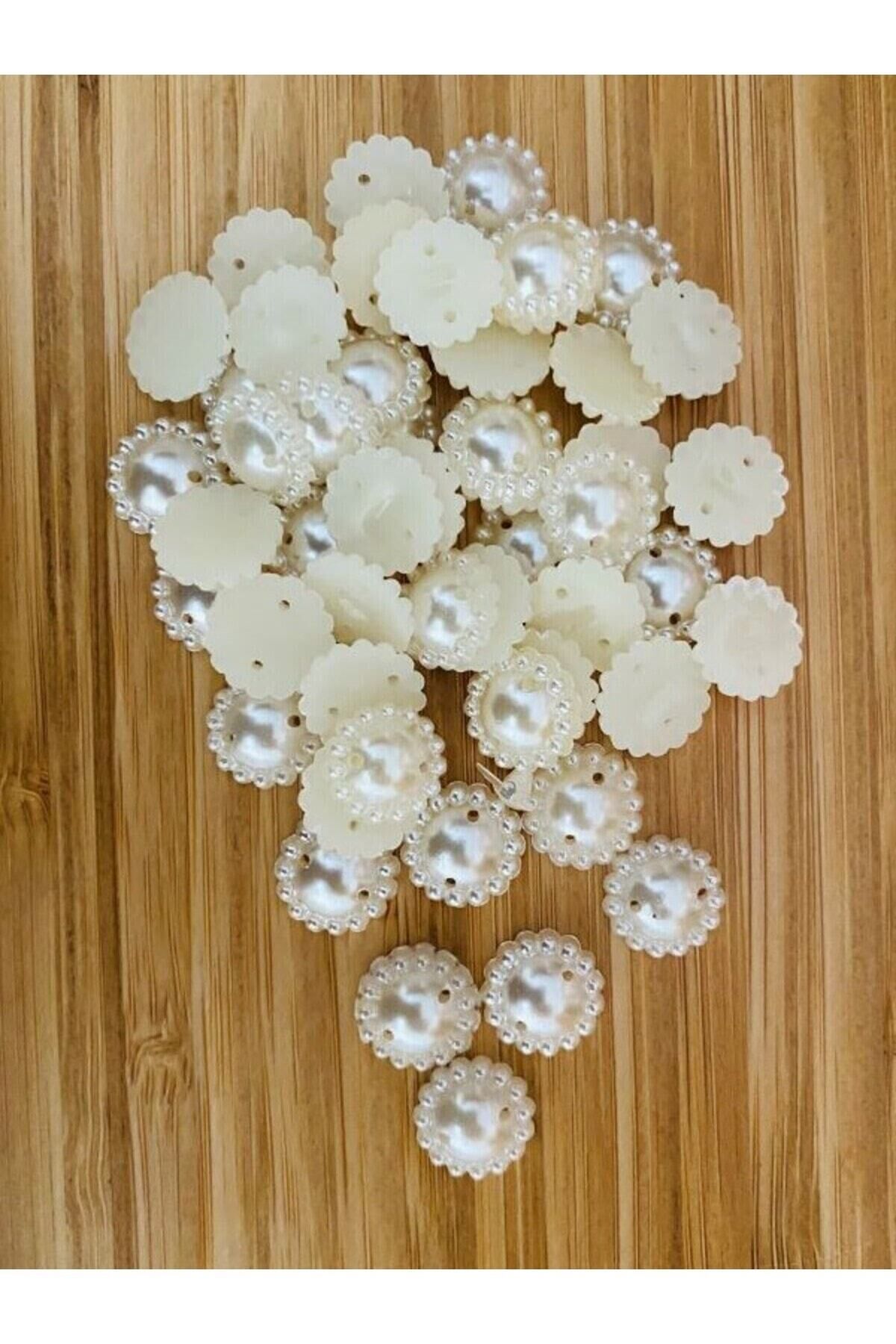 Dikmeli El Işleme Yarım Inci. 13mm. Paket Içi Takriben 57 Adet.