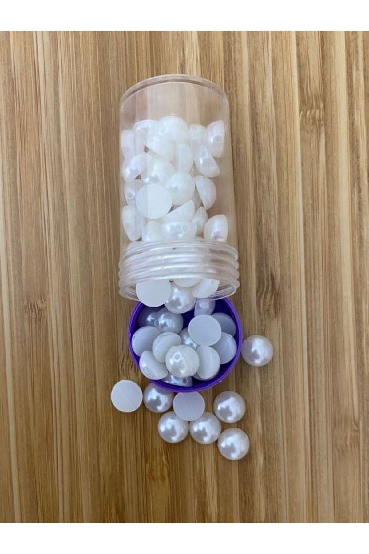 Dikmeli El Işleme Yarım Inci. Beyaz. Paket Içi 62 Adet. 10mm.