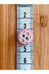 Bebe Hırka, Yelek ve Amigurumi Futbol Topu Desen Düğme. 15mm. 5'li Pkt. Renk: Pembe/Beyaz.