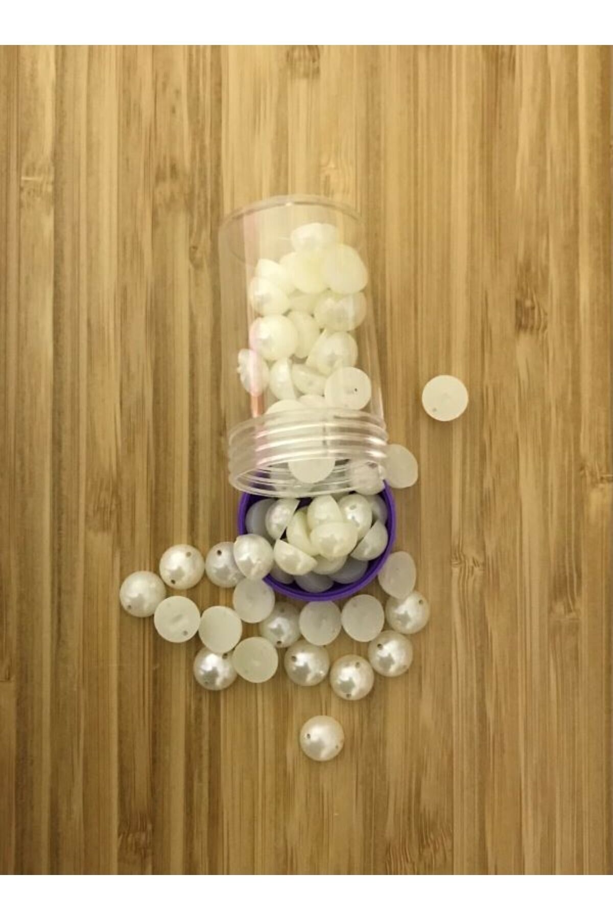 Dikmeli El Işleme Yarım Inci. Krem. 10mm. Paket Içi Takriben 68-70 Adet.