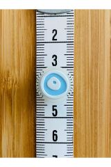 Bebe Hırka, Yelek ve Amigurumi Nazar boncuğu Desen Düğme. 15mm. 5'li Pkt. Renk: Mavi/Beyaz.