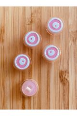 Bebe Hırka, Yelek ve Amigurumi Nazar Boncuk Desen Düğme. 15mm. 5'li Pkt. Renk: Pembe/Beyaz.