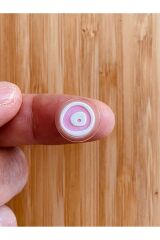 Bebe Hırka, Yelek ve Amigurumi Nazar Boncuk Desen Düğme. 15mm. 5'li Pkt. Renk: Pembe/Beyaz.