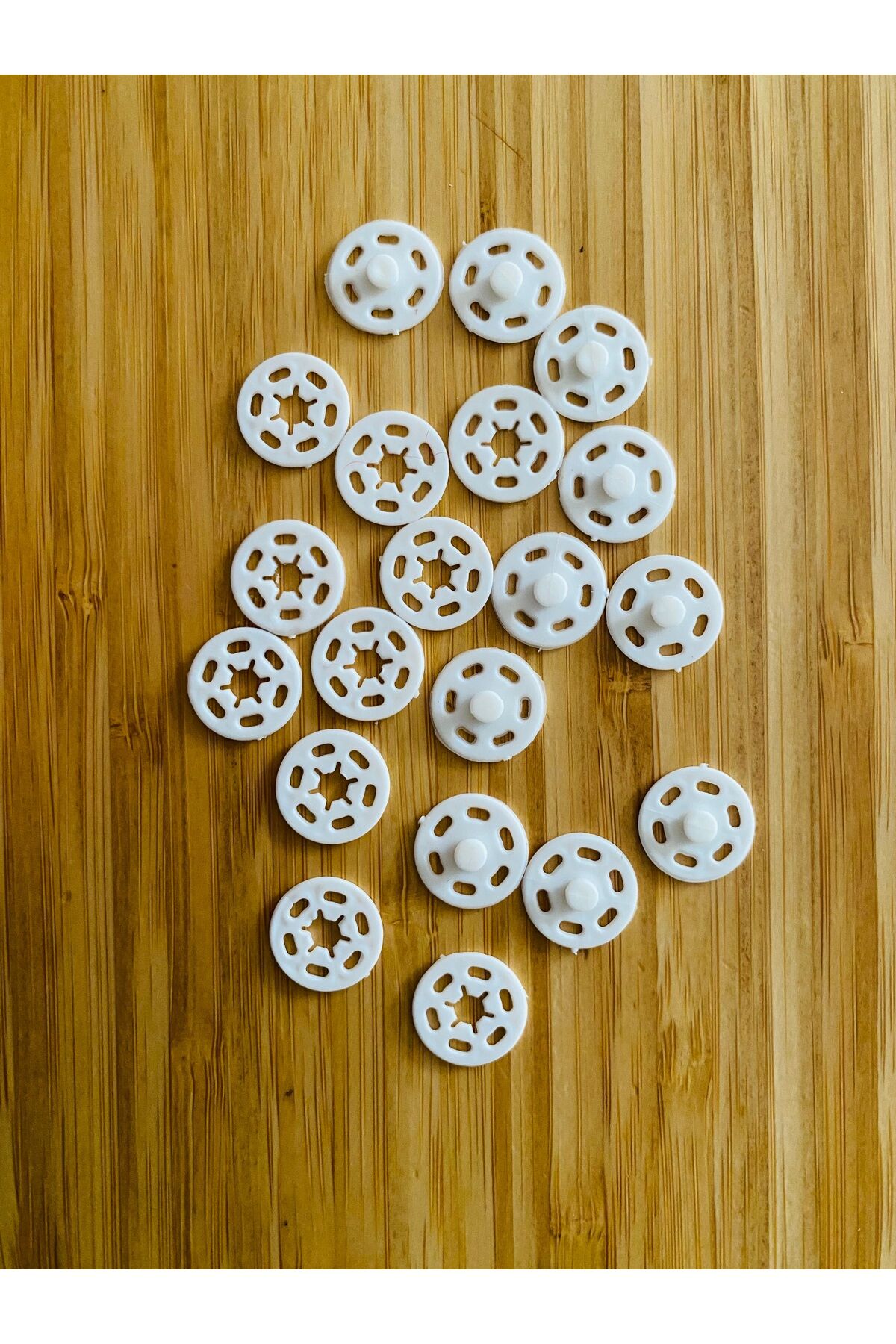 Dikmeli Plastik Çıtçıt 1.5cm (15mm) 10'lu (10 Çift) Paket. Renk: Beyaz.