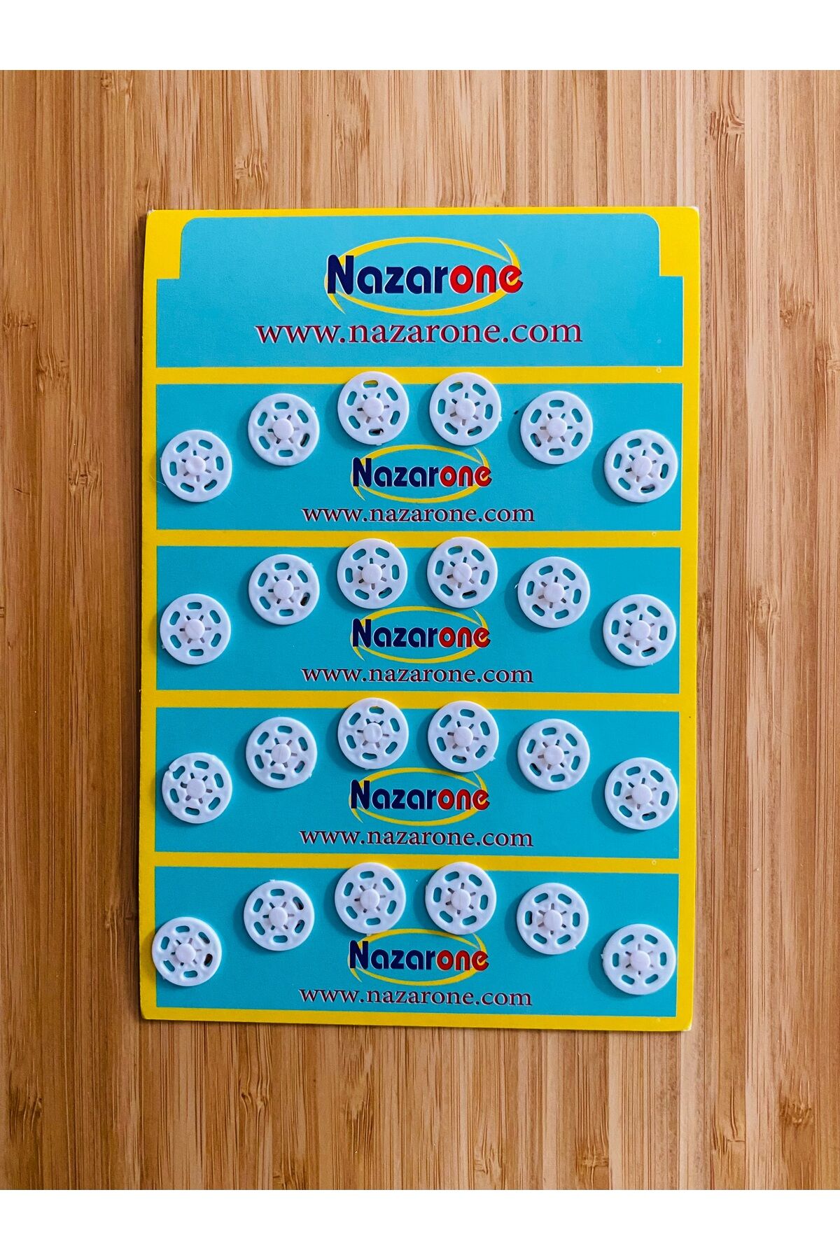 Dikmeli Plastik Çıtçıt 1.5cm (15mm) 24'lü(24 Çift) Paket. Renk: Beyaz