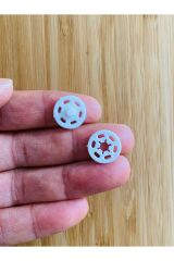 Dikmeli Plastik Çıtçıt 1.5cm (15mm) 24'lü(24 Çift) Paket. Renk: Beyaz