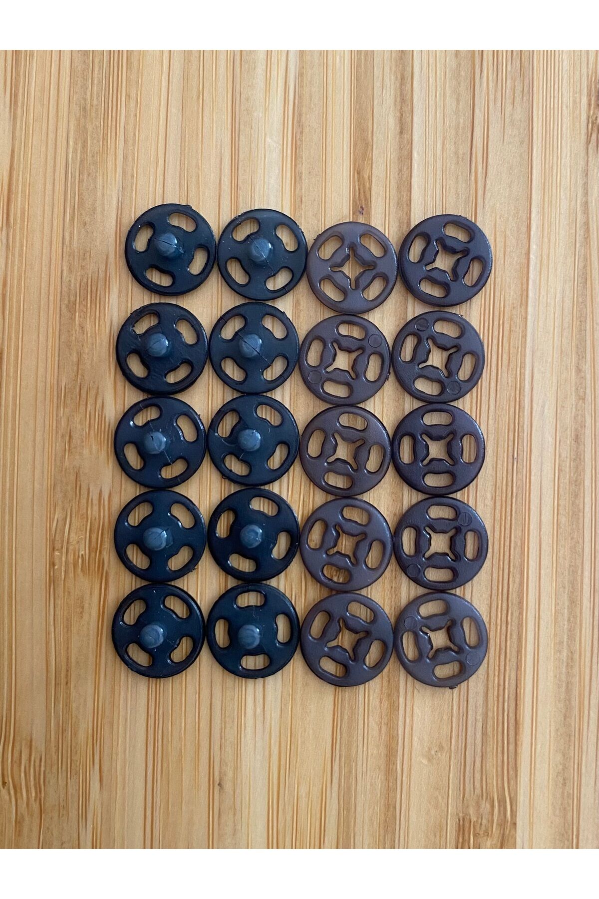 Dikmeli Plastik Çıtçıt 1cm (10mm) 10'lu (10 Çift) Paket. Renk: Antrasit.