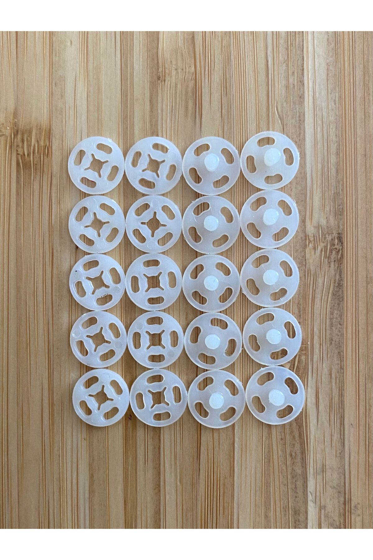 Dikmeli Plastik Çıtçıt 1cm (10mm) 10'lu (10 Çift) Paket. Renk: Beyaz.