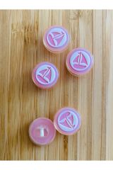 Bebe Hırka, Yelek ve Amigurumi Yelken Desen Düğme. 15mm. 5'li Pkt. Renk: Pembe/Beyaz.