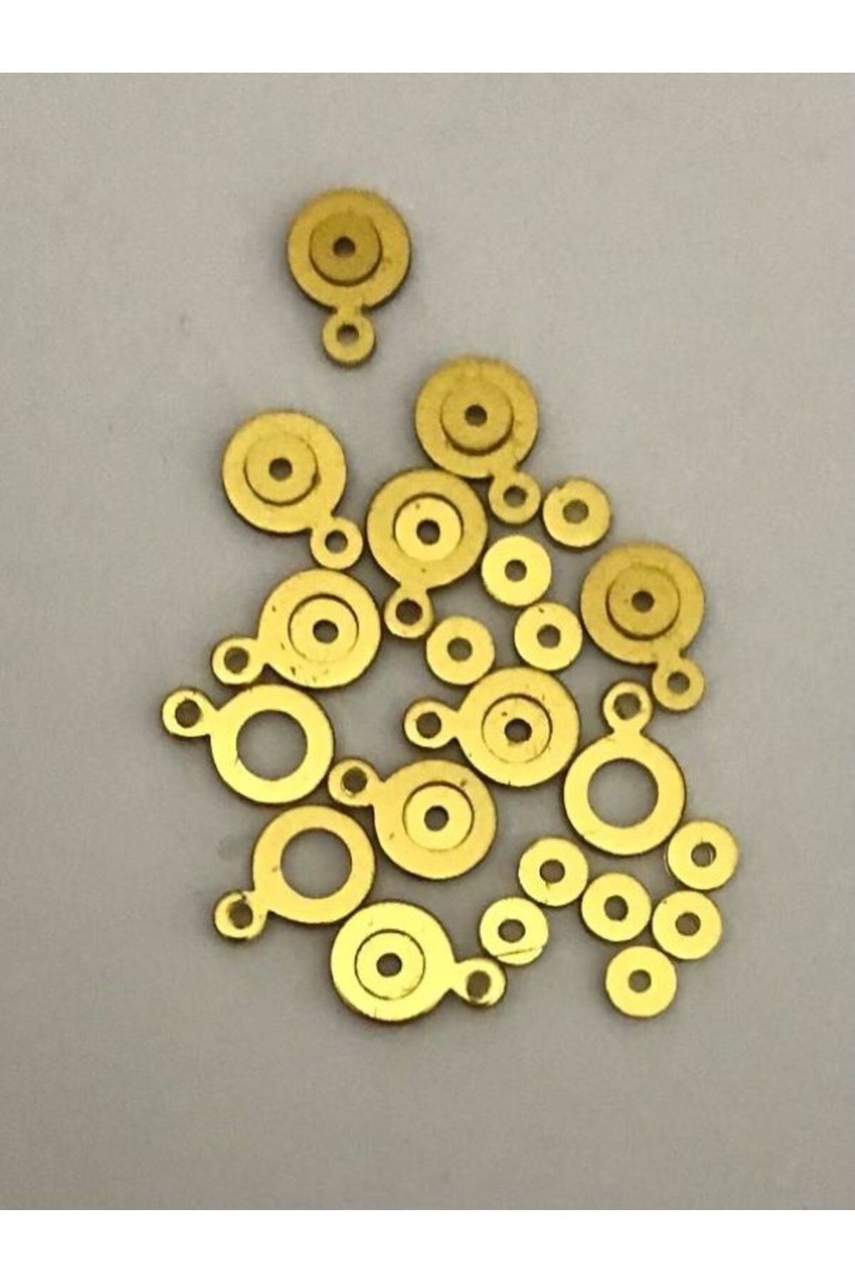 Kulplu Yuvarlak Analı Kızlı. Oya, Abiye, Halhal, Bileklik, Kolye. Pleksi Plastik El Işleme Pul. 20gr