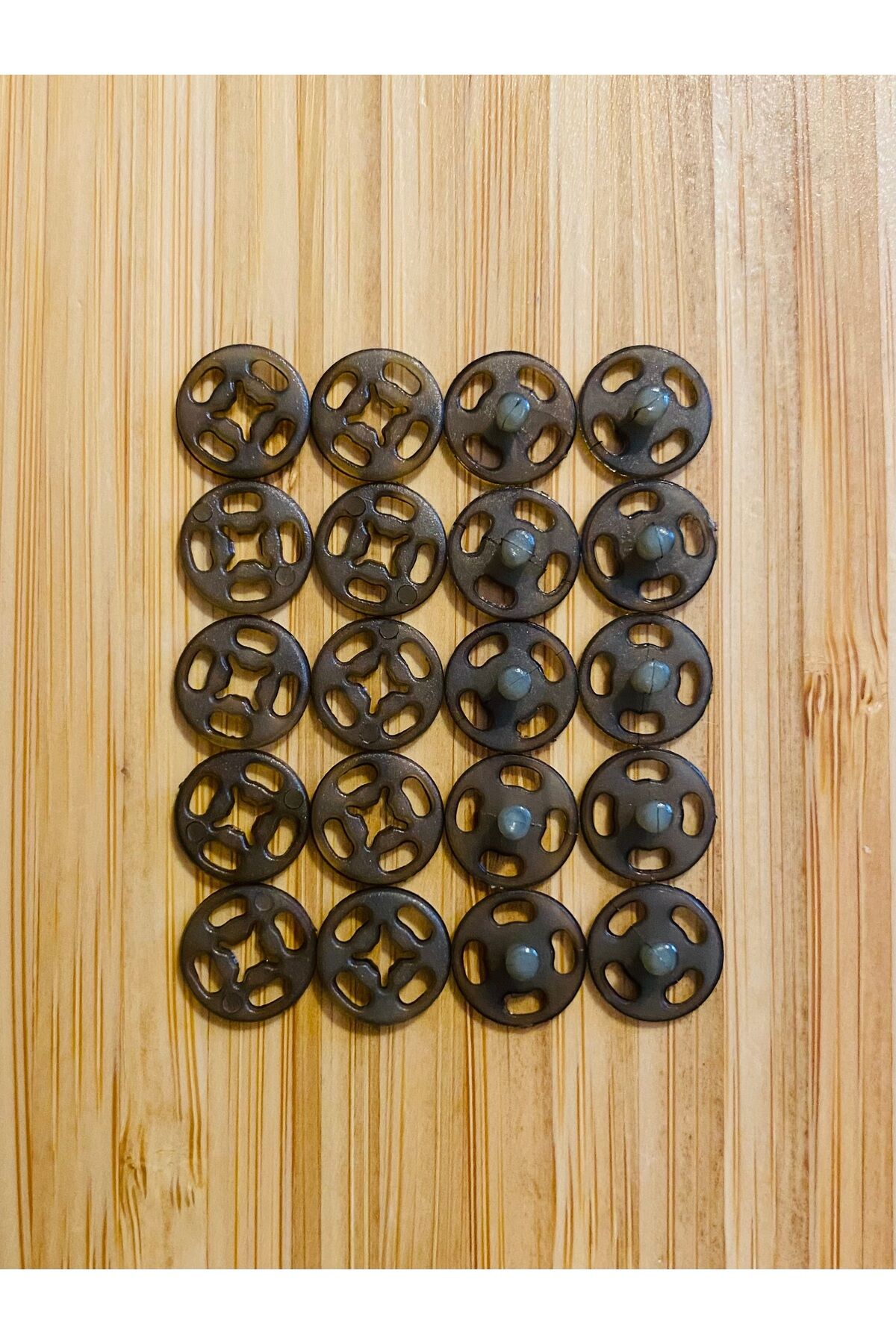 Dikmeli Plastik Çıtçıt 1cm (10mm) 10'lu (10 Çift) Paket. Renk: Haki.