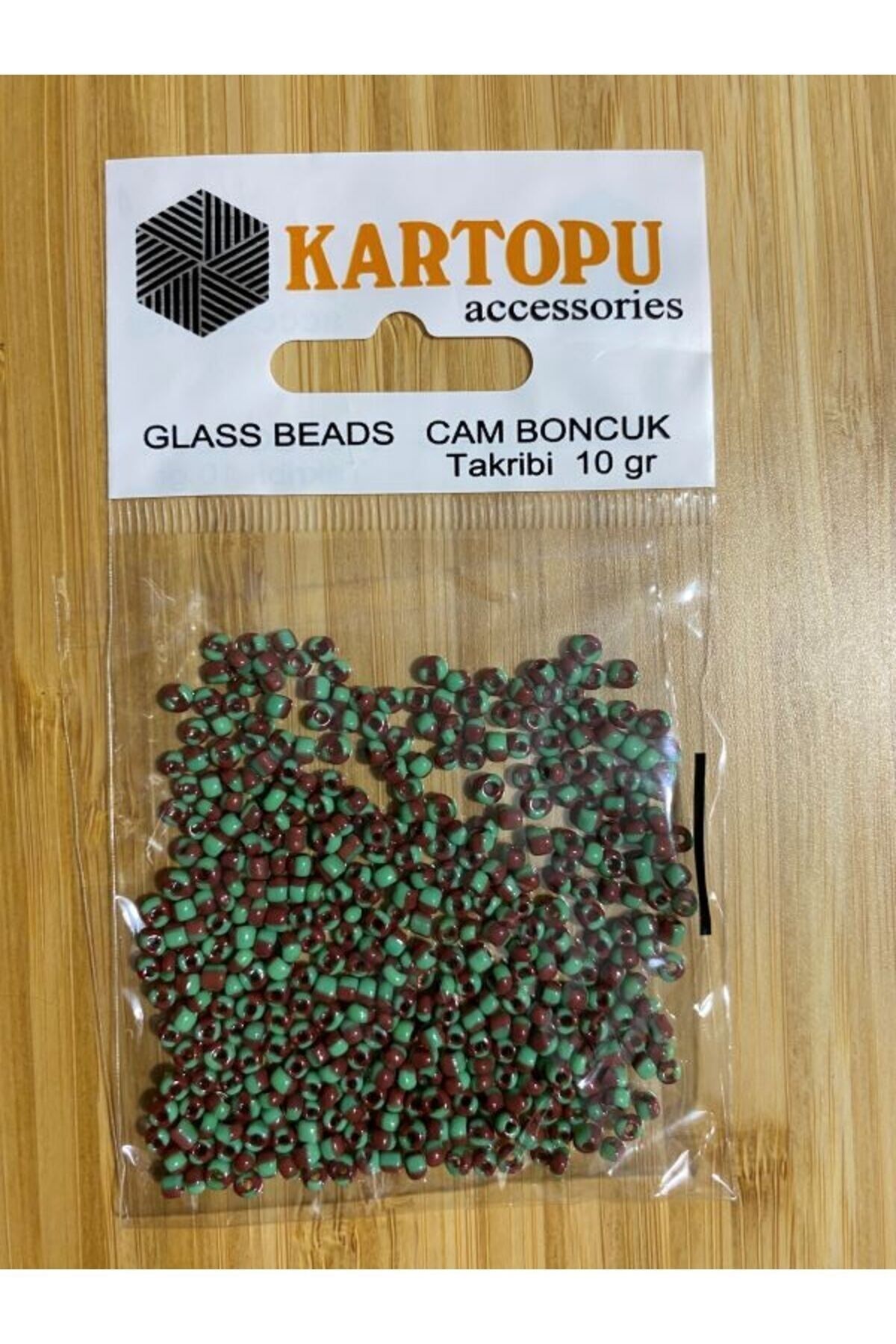 Kum Boncuk 2'li Paket. No:3 Bordo Yeşil