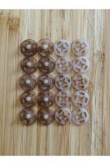 Dikmeli Plastik Çıtçıt 1cm (10mm) 10'lu (10 Çift) Paket. Renk: Kapiçino.