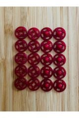 Dikmeli Plastik Çıtçıt 1cm (10mm) 10'lu (10 Çift) Paket. Renk: Kırmızı.