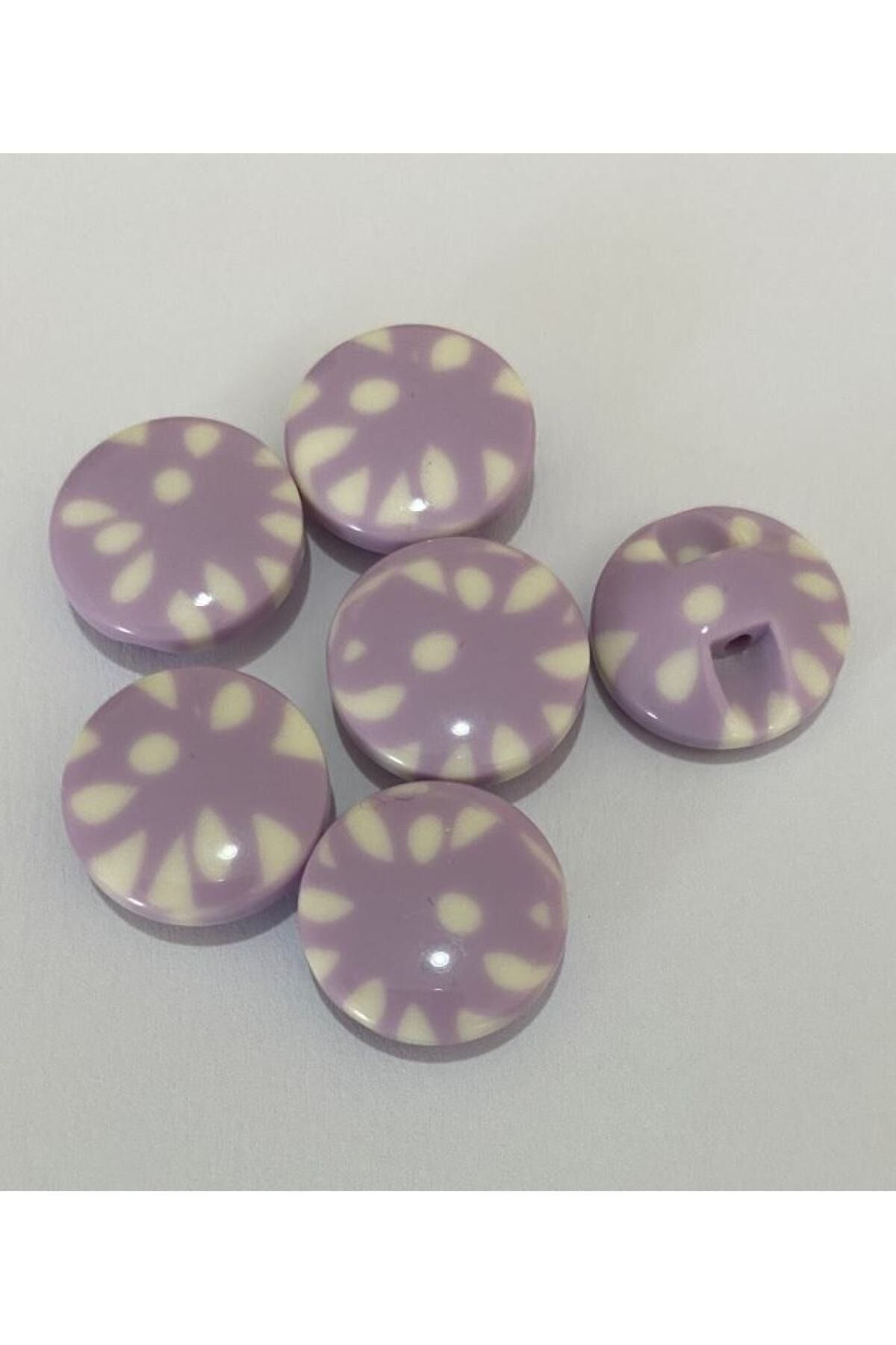 Benekli Polyester Bebe Düğme 1.5cm 6'lı Paket
