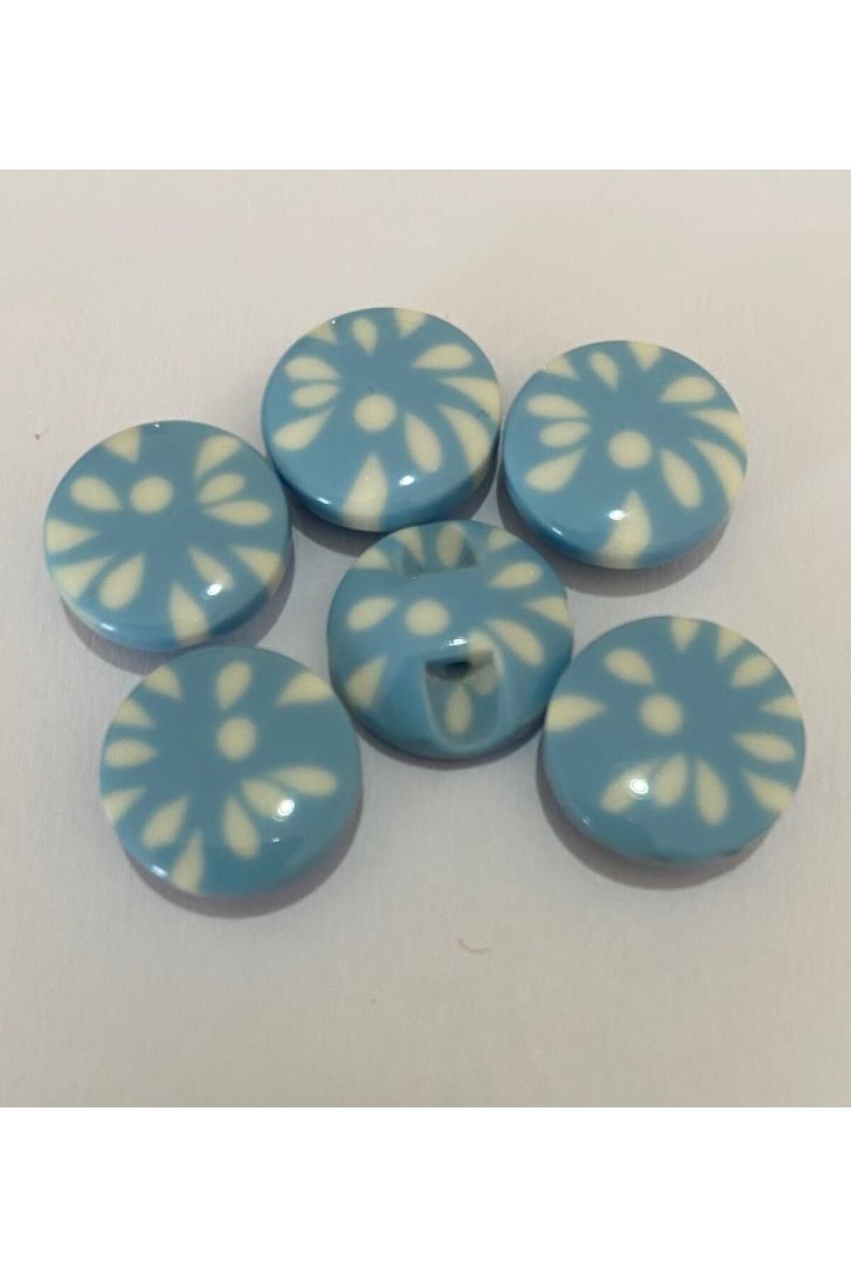 Benekli Polyester Bebe Düğme 1.5cm 6'lı Paket