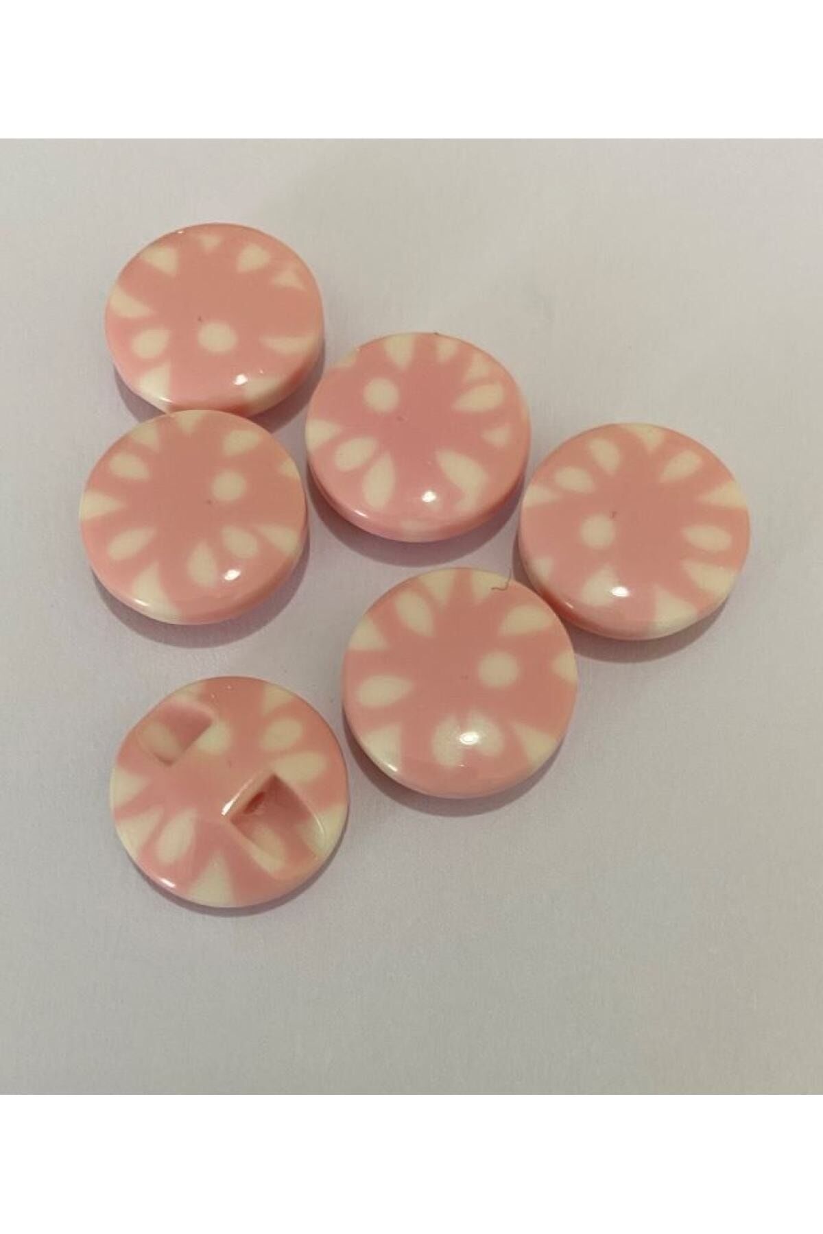 Benekli Polyester Bebe Düğme 1.5cm 6'lı Paket