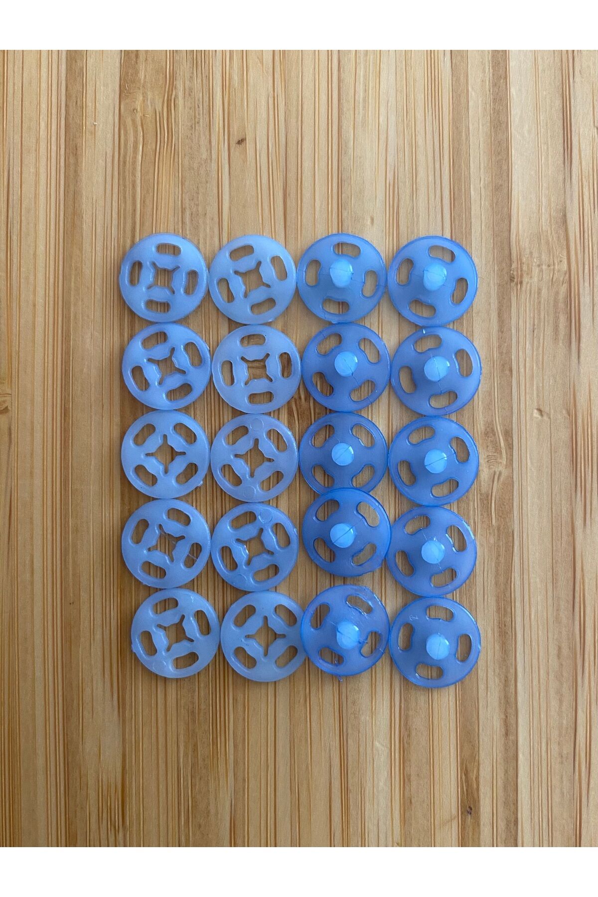 Dikmeli Plastik Çıtçıt 1cm (10mm) 10'lu (10 Çift) Paket. Renk: Mavi.