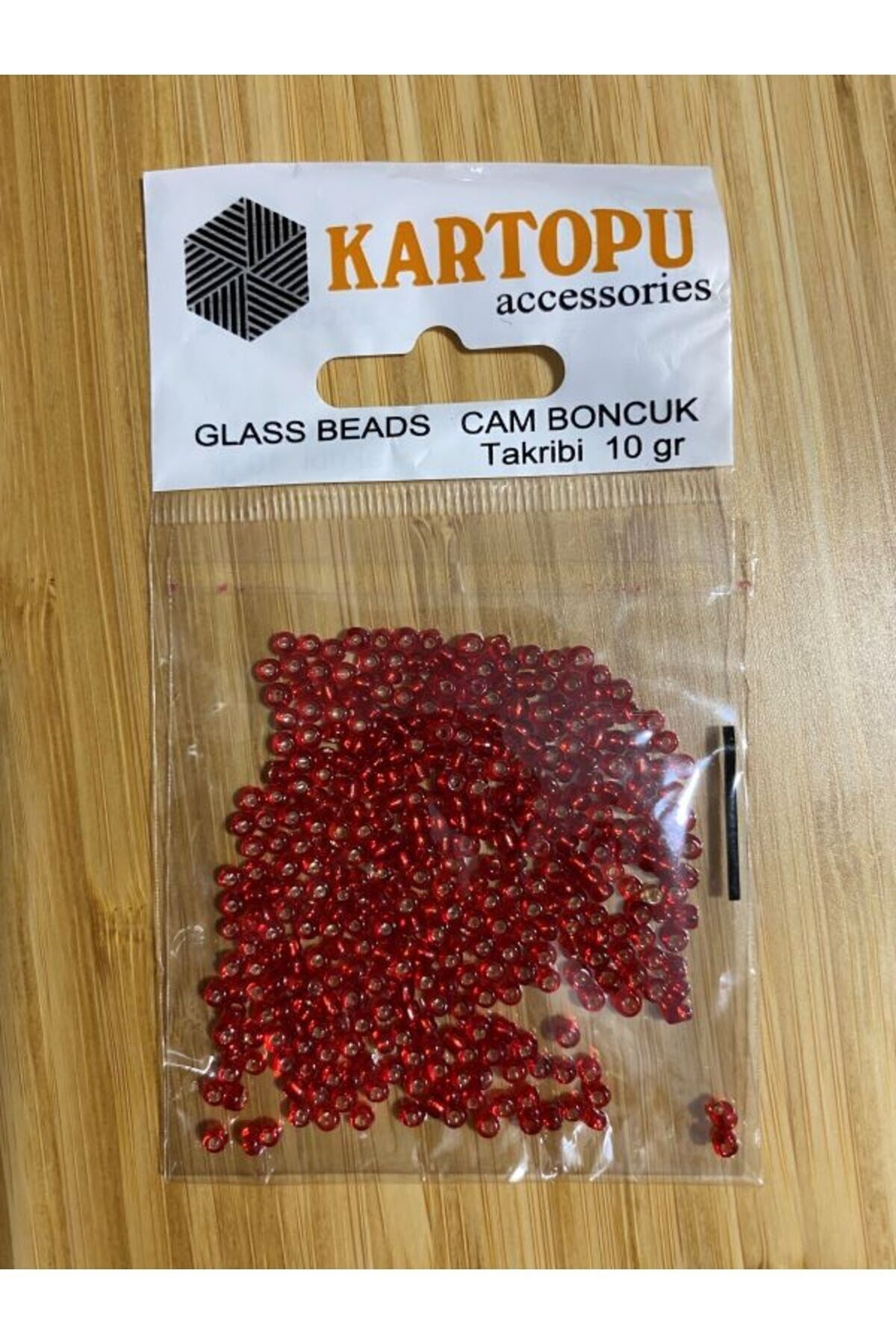 Kum Boncuk 2'li Paket. No:3 Şeffaf Kırmızı