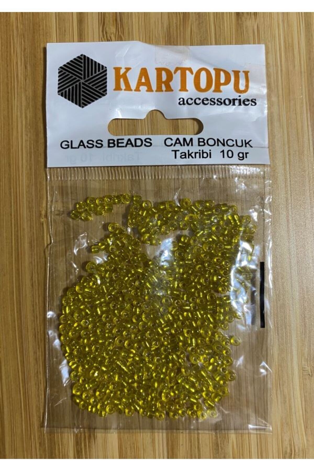 Kum Boncuk 2'li Paket. No:3 Şeffaf Sarı