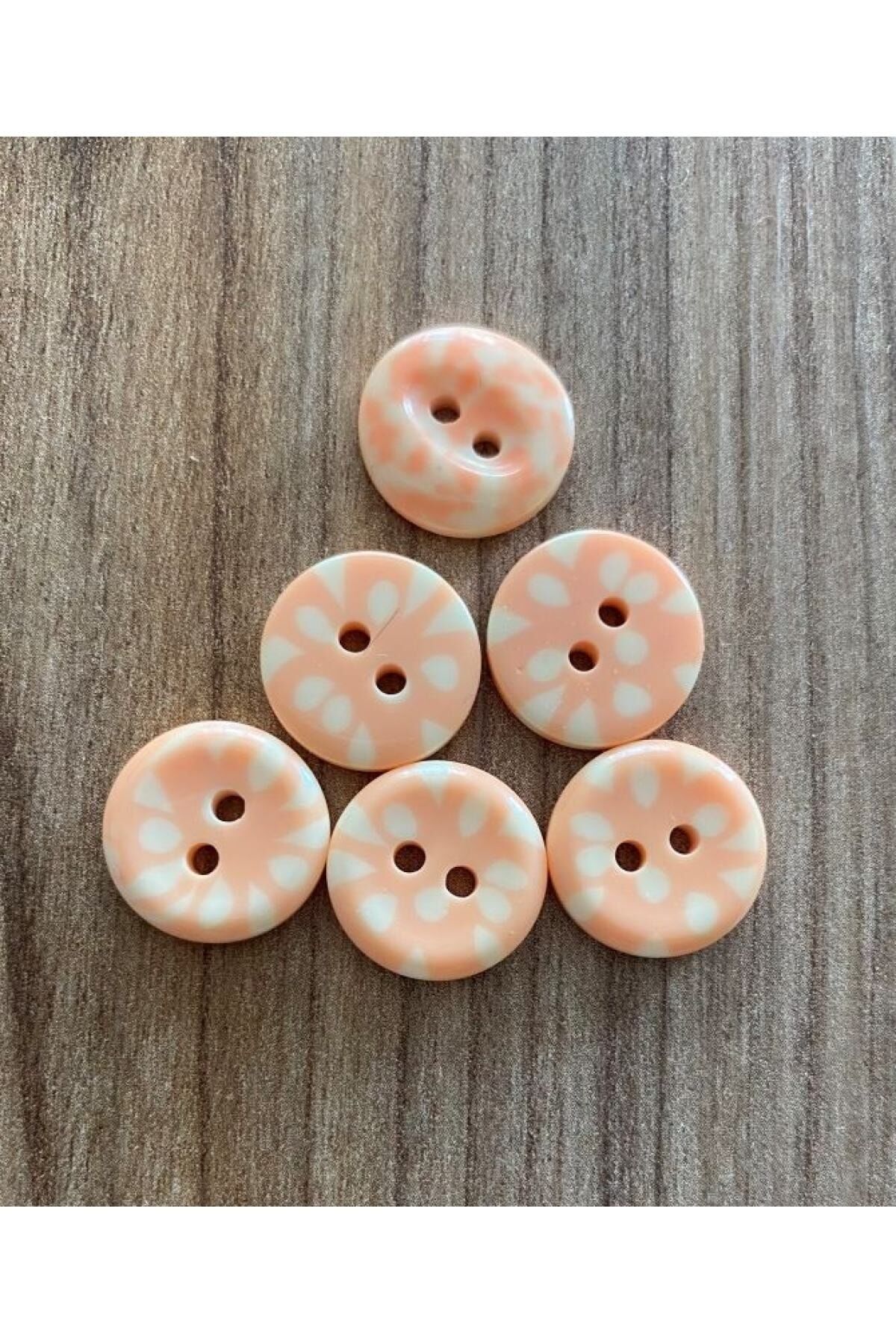 Benekli Polyester Bebe Düğmesi 1.5cm 6'lı Paket