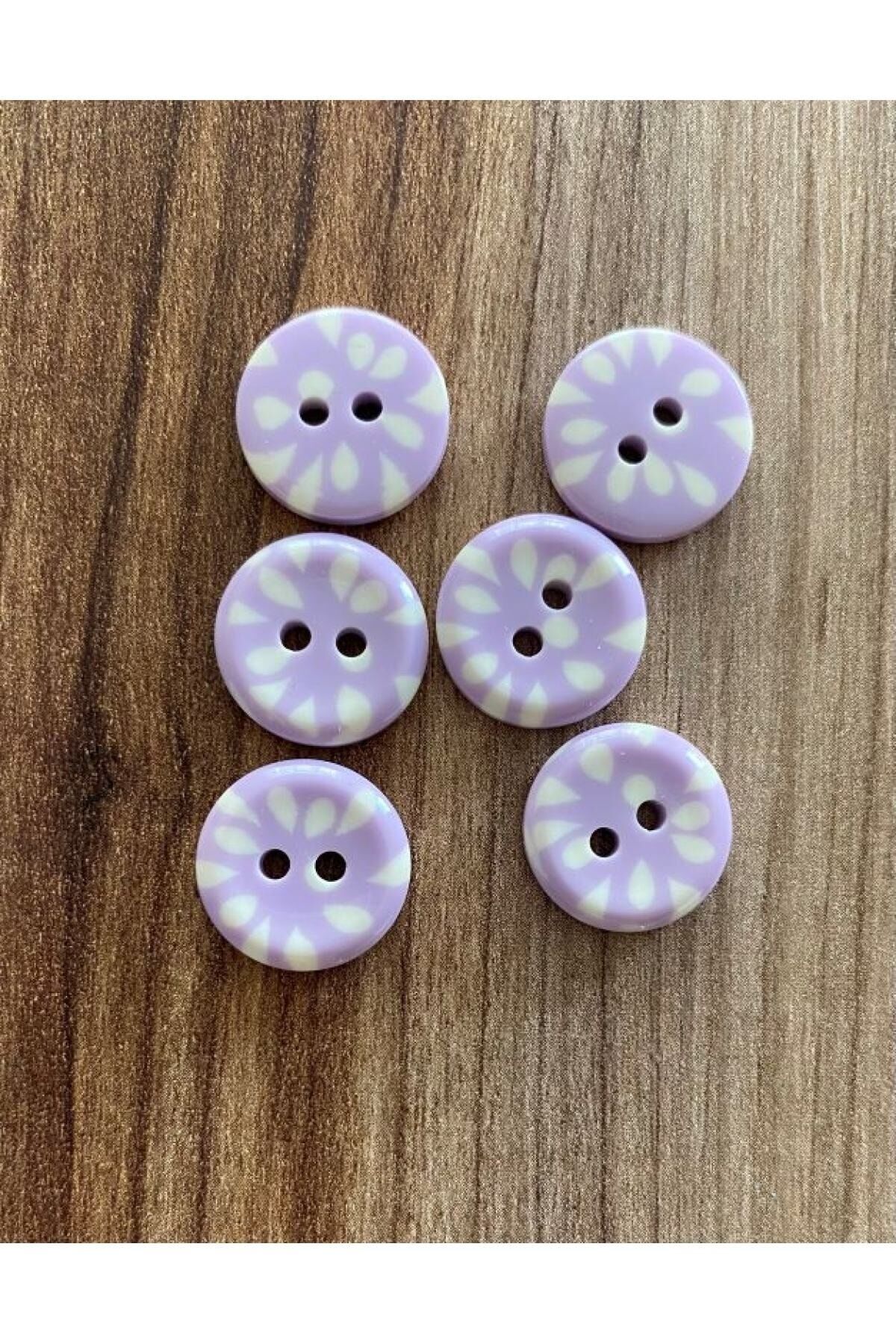 Benekli Polyester Bebe Düğmesi 1.5cm 6'lı Paket